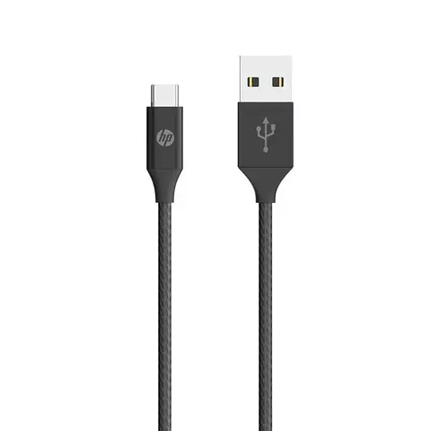 Cabo USB para USB-C HP, 1 Metros, Preto - trançado