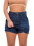 Saia Shorts Jeans Feminina Lavagem Estonada Tecido Premium com Elastano - Fact Jeans