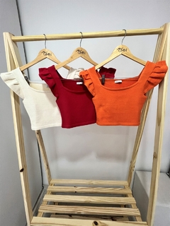 Cropped Tricot Modal Babado - comprar online