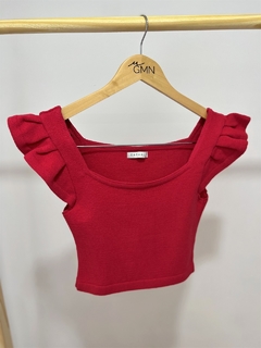 Cropped Tricot Modal Babado na internet