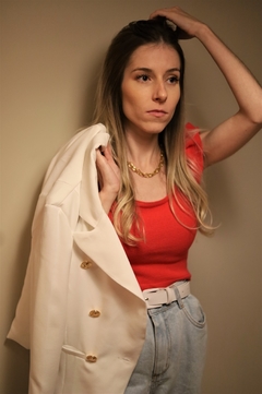 Cropped Tricot Modal Babado na internet