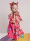 Vestido Infantil Menina Alphabeto Estampa Cogumelos aqui na Suricatto Moda Infantil em Aracaju Sergipe e Belo Horizonte