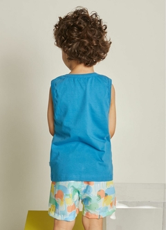 Conjunto Infantil Menino Regata com short tactel estampa Safari Alphabeto aqui na Suricatto Moda Infantil em Aracaju Sergipe e Belo Horizonte