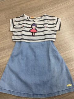 Vestido Infantil Alphabeto Jeans Bailarina - comprar online
