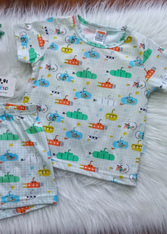 Imagem do Pijama Infantil Menino Submarinos Alphabeto