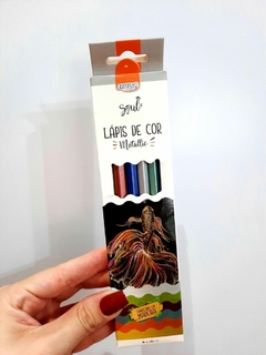 LÁPIS DE COR METALIZADO NOVO BRW C/ 6 CORES