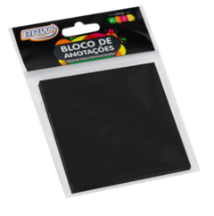 BLOCO DE NOTAS ADESIVAS PRETO BRW