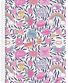 CADERNO UNIV 1M KBOM LIGHT FEM SAO DOMINGOS - LOVE