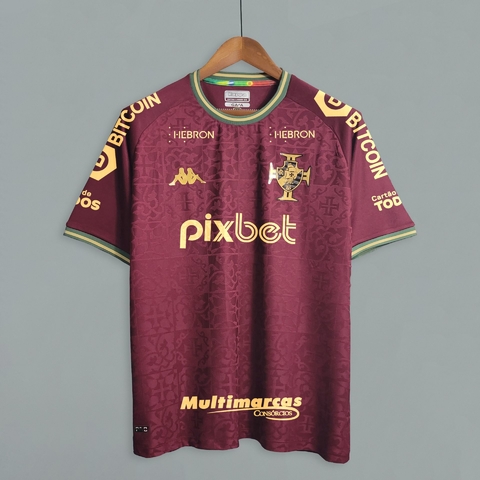 Camisa do Vasco da Gama III Preta 22&#x2F;23 Com patrocínios - (cópia)