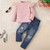 Conjunto blusa y pantalón mezclilla