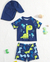 Traje de baño azul dinosaurio