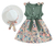 Vestido verde con flores incluye sombrero