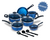 Conjunto Jogo De Panelas Teflon 09 Pçs Antiaderente Space Blue