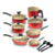 Jogo de Panelas Teflon Conjunto 09 Peças Antiaderente + Frigideira Wok