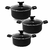 Kit 3 Panelas Teflon Caçarolas 16 18 e 20 Antiaderente 3 Peças - loja online