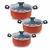 Kit 3 Panelas Teflon Caçarolas 16 18 e 20 Antiaderente 3 Peças