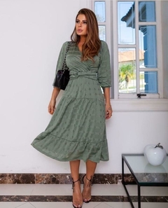 Vestido Midi em Malha Laise