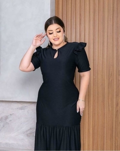 Vestido Longo com Manga Estruturada - loja online