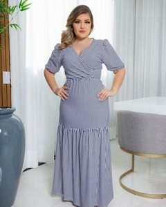 Vestido Listrado Longo