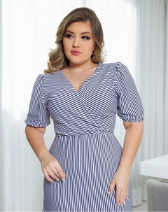 Vestido Listrado Longo - comprar online