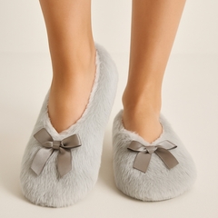 Pantufa Feminina Sapato Antiderrapante Laço