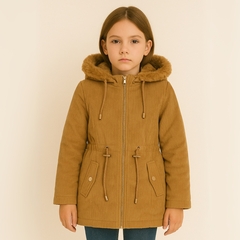 Jaqueta Infantil Juvenil Menina Parka Canelada Sobre Tudo