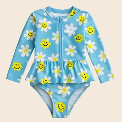 Maiô infantil + Chapéu Manga Longa Menina Proteção Solares U - comprar online