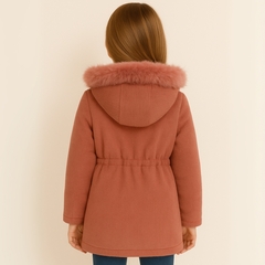 Jaqueta Infantil Juvenil Menina Parka Canelada Sobre Tudo - comprar online