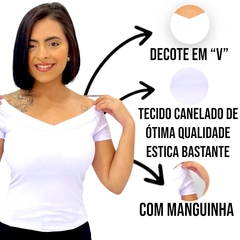 Blusa Blusinha Feminina Canelada Manguinha Basica Com Bojo - loja online
