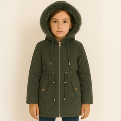 Jaqueta Infantil Juvenil Menina Parka Canelada Sobre Tudo