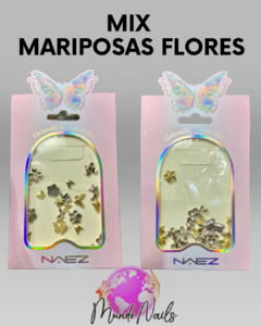 Mix dijes mariposas y flores