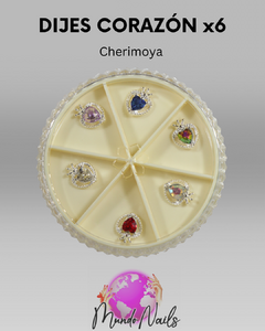 Dijes corazón x6 - Cherimoya - comprar online