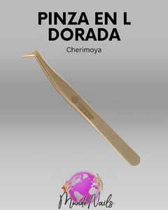 Pinza en L dorada para pestañas - Cherimoya - comprar online