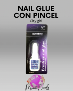 Nail Glue con pincel para tips 10ml - City girl - comprar online