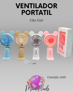 Ventilador de mano chico con orejitas - City girl - comprar online