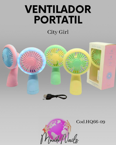 Ventilador de mano chico con luz - City girl - comprar online