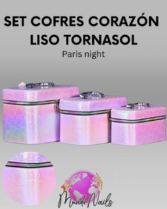Set cofres corazón liso tornasol- Paris night - comprar online