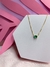 Choker pedra verde dourada