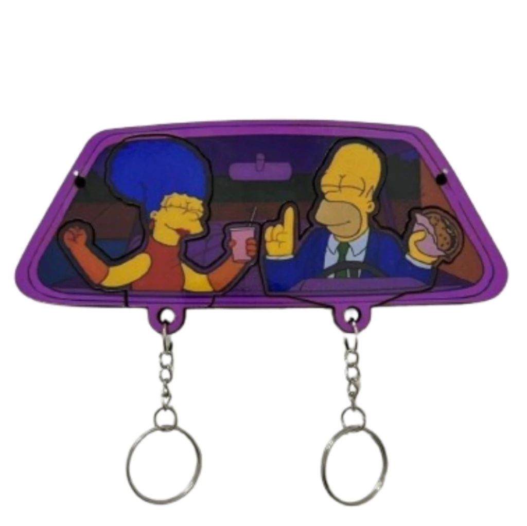PORTA LLAVERO + 2 LLAVEROS MODELO LOS SIMPSON