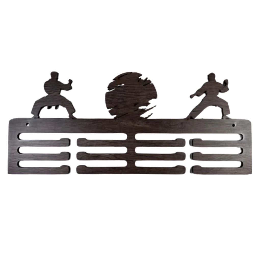 Medallero Karate en Madera Veteada de 47cmx19,6cm