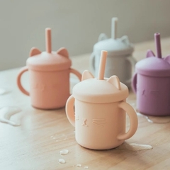 Vaso con asas y sorbete Gatito en internet