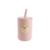Copo de Silicone com Tampa e Canudo Rosa - Clingo na internet