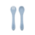 Kit Garfo e Colher Silicone Azul - Clingo