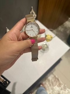 RELÓGIO ELEGANCE ROSE | MOSTRADOR BRANCO | COLEÇÃO DAILY - comprar online