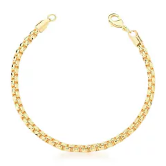 PULSEIRA COM ELOS QUADRADOS INTERCALADOS LISOS BANHADO A OURO - comprar online