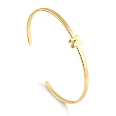 BRACELETE BANHADO A OURO 18K LETRA INICIAL - comprar online