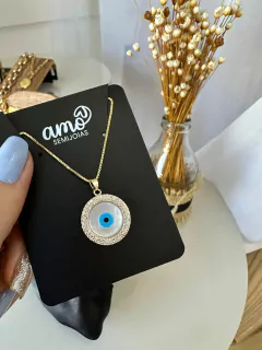 Gargantilha Olho Grego Cravejada - comprar online