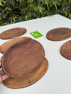PLATOS DE ALGARROBO RÚSTICOS OVALADOS x 6 UNIDADES - tienda online
