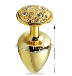 PLUG METÁLICO COM PEDRAS CRAVEJADAS EM STRASS HARD M DOURADO - comprar online