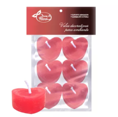 VELAS DECORATIVAS 6UN FORMATO CORAÇÃO